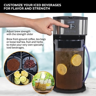 VETTA 10-Cup Iced Tea Maker with Adjustable Strength Selector for