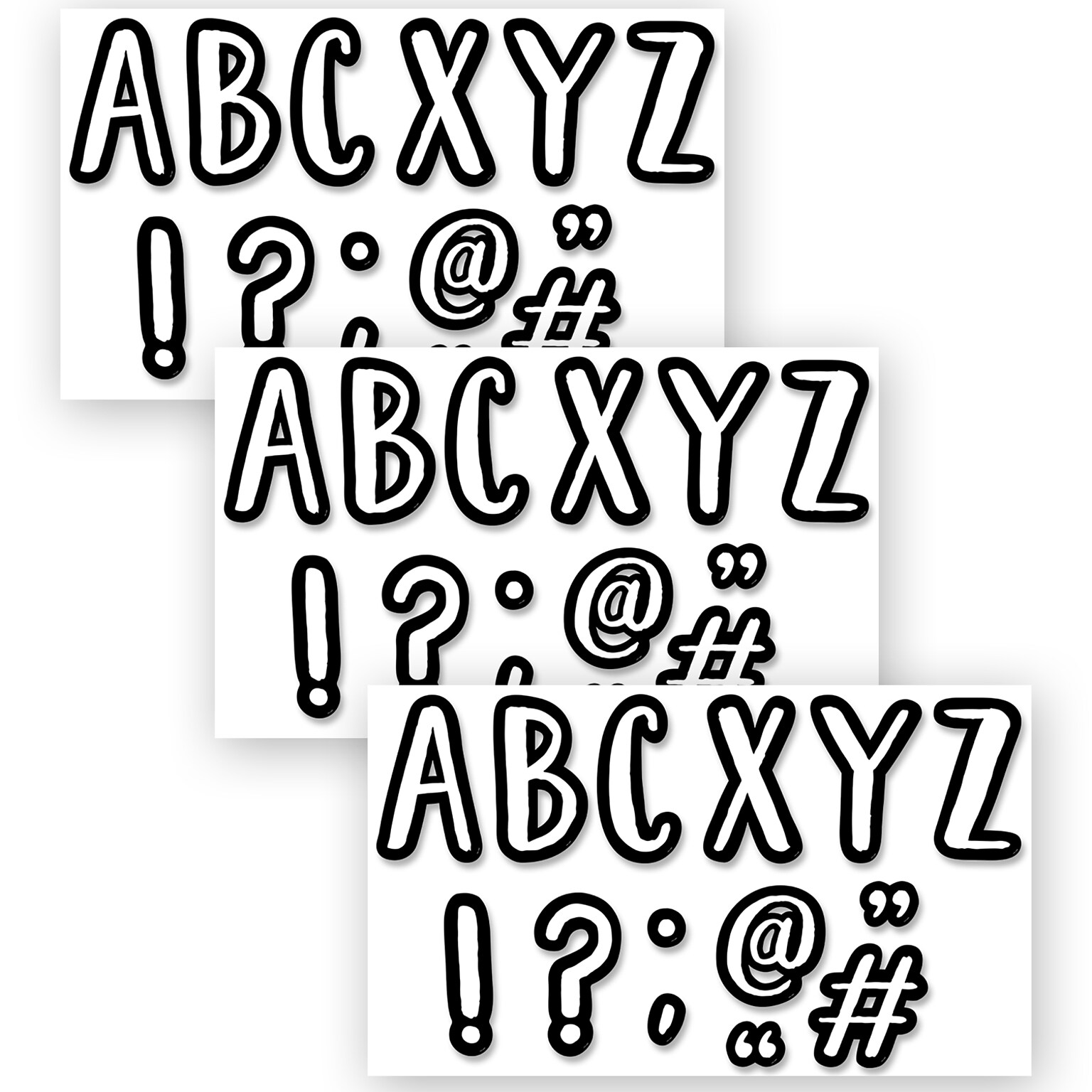 Creative Teaching Press Café 7 Designer Letters, 114 Pieces Per Pack, 3 Packs (CTP10199-3)
