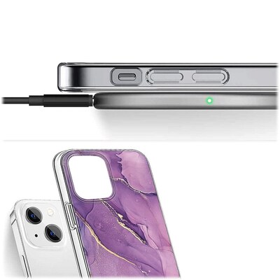 SaharaCase Marble Series Case for Apple iPhone 14 Plus, Purple Marble (CP00334)