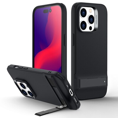 SaharaCase AirShield Boost Kickstand Series Case for Apple iPhone 14 Pro, Black (CP00344)