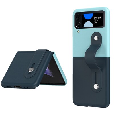 SaharaCase FingerGrip Series Case with Strap for Samsung Galaxy Z Flip4, Blue/Ice Blue (CP00299)