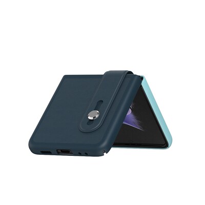 SaharaCase FingerGrip Series Case with Strap for Samsung Galaxy Z Flip4, Blue/Ice Blue (CP00299)