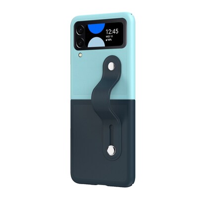 SaharaCase FingerGrip Series Case with Strap for Samsung Galaxy Z Flip4, Blue/Ice Blue (CP00299)