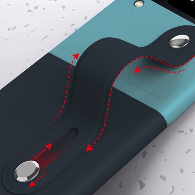 SaharaCase FingerGrip Series Case with Strap for Samsung Galaxy Z Flip4, Blue/Ice Blue (CP00299)