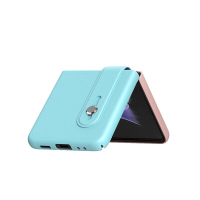 SaharaCase FingerGrip Series Case with Strap for Samsung Galaxy Z Flip4, Pink/Ice Blue (CP00298)