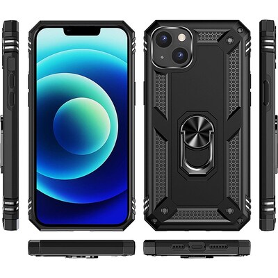 SaharaCase Military Kickstand Series Case for Apple iPhone 14 Plus, Black (CP00325)