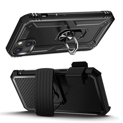 SaharaCase Military Kickstand Series Case for Apple iPhone 14 Plus, Black (CP00325)