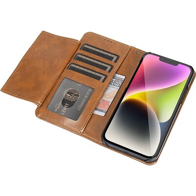 SaharaCase Folio Wallet Case for Apple iPhone 14, Brown (CP00323)