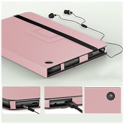 SaharaCase Hand Strap Series Folio Case for Amazon Fire 7 (2022), Pink (TB00251)