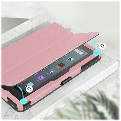 SaharaCase Hand Strap Series Folio Case for Amazon Fire 7 (2022), Pink (TB00251)