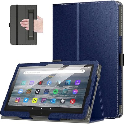 SaharaCase Hand Strap Series Folio Case for Amazon Fire 7 (2022), Blue (TB00250)