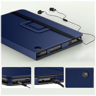SaharaCase Hand Strap Series Folio Case for Amazon Fire 7 (2022), Blue (TB00250)