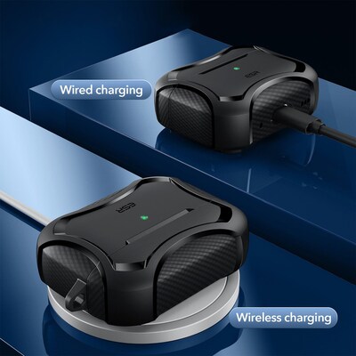 SaharaCase Cyber Armor Case for Apple AirPods Pro 2 (2nd Generation), Black