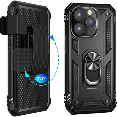 SaharaCase Military Kickstand Series Case for Apple iPhone 14 Pro Max, Black (CP00359)