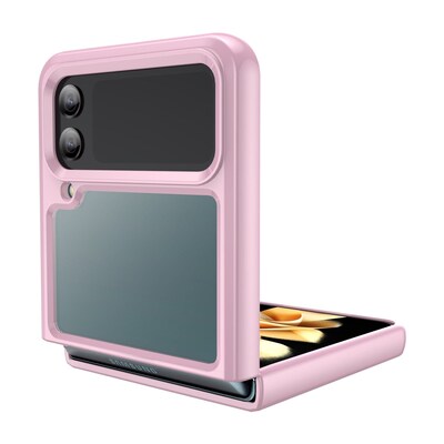 SaharaCase Hybrid-Flex Hard Shell Case for Samsung Galaxy Z Flip4, Clear/Pink (CP00292)