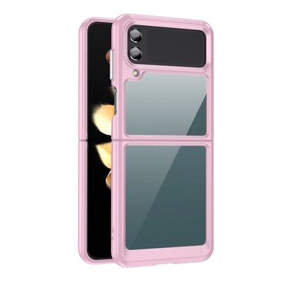 SaharaCase Hybrid-Flex Hard Shell Case for Samsung Galaxy Z Flip4, Clear/Pink (CP00292)