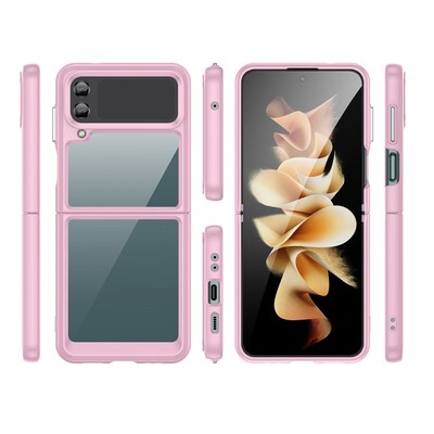 SaharaCase Hybrid-Flex Hard Shell Case for Samsung Galaxy Z Flip4, Clear/Pink (CP00292)