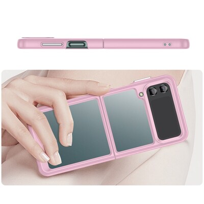 SaharaCase Hybrid-Flex Hard Shell Case for Samsung Galaxy Z Flip4, Clear/Pink (CP00292)