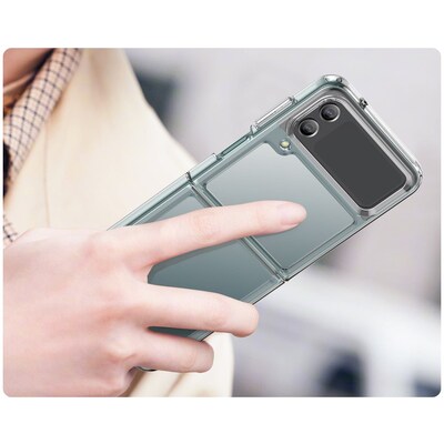 SaharaCase Hybrid-Flex Hard Shell Case for Samsung Galaxy Z Flip4, Clear (CP00291)