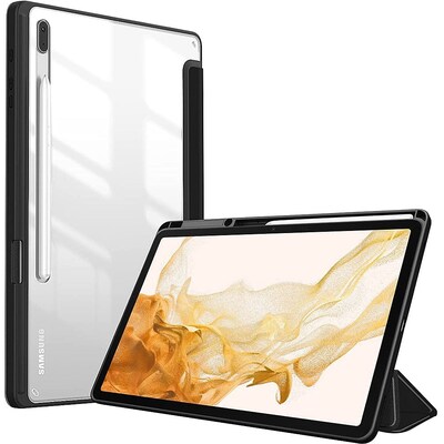 SaharaCase Folio Case for Samsung Galaxy Tab S8+ and Tab S7 FE, Clear/Black (TB00215)