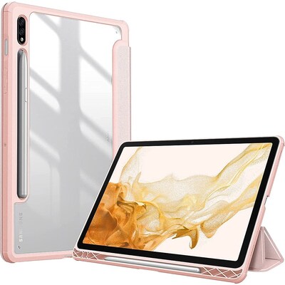 SaharaCase Folio Case for Samsung Galaxy Tab S8, Clear/Pink (TB00209)
