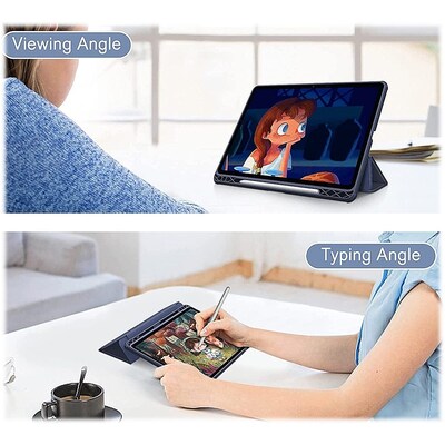 SaharaCase Folio Case for Samsung Galaxy Tab S8, Clear/Navy Blue (TB00208)