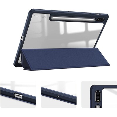 SaharaCase Folio Case for Samsung Galaxy Tab S8, Clear/Navy Blue (TB00208)