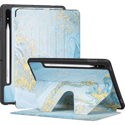SaharaCase Multi-Angle Folio Case for Samsung Galaxy Tab S8, Blue Marble (TB00210)