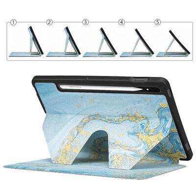 SaharaCase Multi-Angle Folio Case for Samsung Galaxy Tab S8, Blue Marble (TB00210)