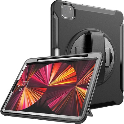 SaharaCase Protection Hand Strap Series Case for Apple iPad Pro 11 (2nd, 3rd, and 4th Gen 2020-2022), Black (TB00016)