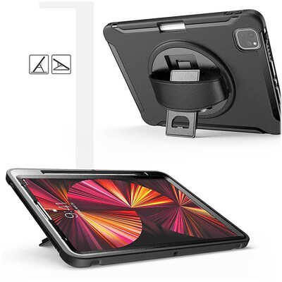 SaharaCase Protection Hand Strap Series Case for Apple iPad Pro 11" (2nd, 3rd, and 4th Gen 2020-2022), Black (TB00016)