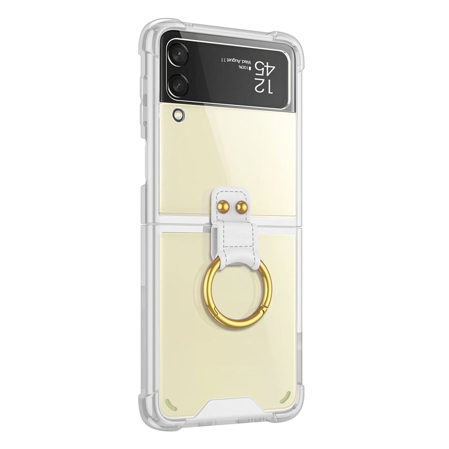 SaharaCase Hybrid-Flex Hard Shell with Ring Case for Samsung Galaxy Z Flip4, Clear (CP00294)