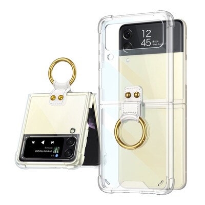 SaharaCase Hybrid-Flex Hard Shell with Ring Case for Samsung Galaxy Z Flip4, Clear (CP00294)