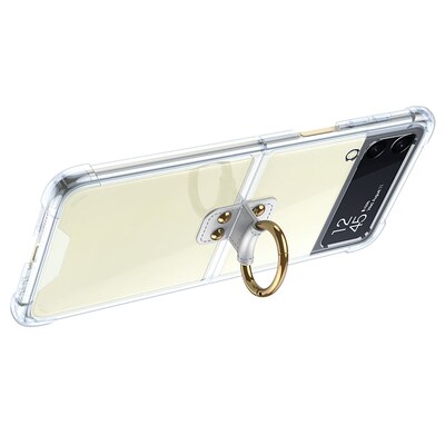 SaharaCase Hybrid-Flex Hard Shell with Ring Case for Samsung Galaxy Z Flip4, Clear (CP00294)
