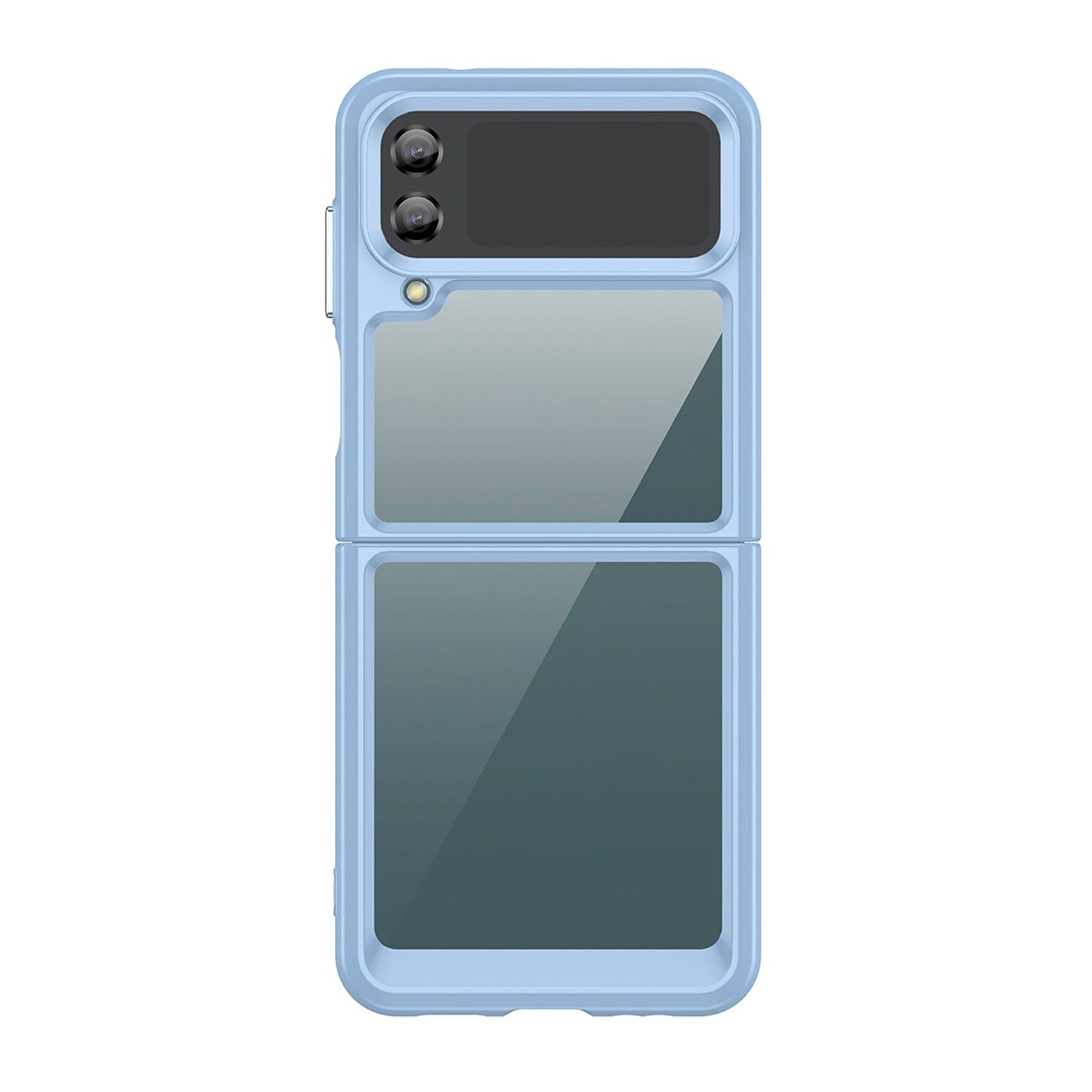 SaharaCase Hybrid-Flex Hard Shell Case for Samsung Galaxy Z Flip4, Clear/Sky Blue (CP00293)