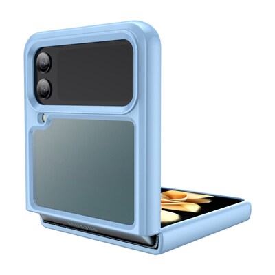SaharaCase Hybrid-Flex Hard Shell Case for Samsung Galaxy Z Flip4, Clear/Sky Blue (CP00293)