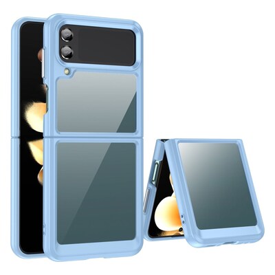 SaharaCase Hybrid-Flex Hard Shell Case for Samsung Galaxy Z Flip4, Clear/Sky Blue (CP00293)