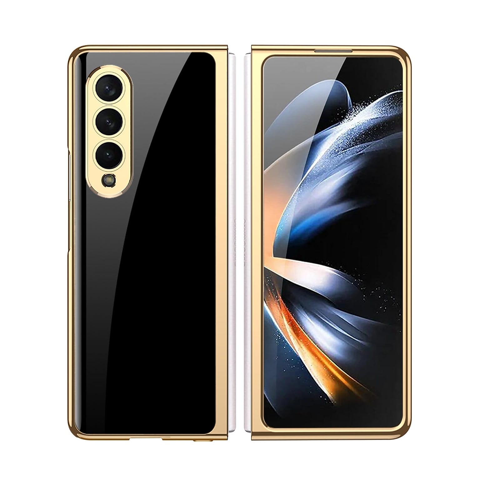 SaharaCase Marble Series Case for Samsung Galaxy Z Fold4, Black/Gold (CP00311)