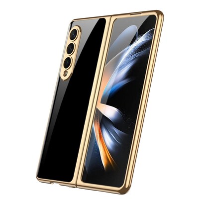 SaharaCase Marble Series Case for Samsung Galaxy Z Fold4, Black/Gold (CP00311)