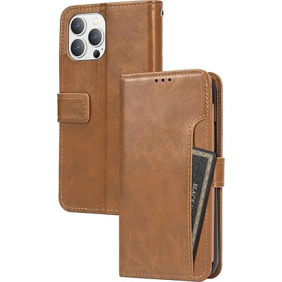 SaharaCase Folio Wallet Case for Apple iPhone 14 Pro Max, Brown (CP00371)