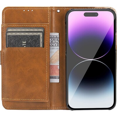 SaharaCase Folio Wallet Case for Apple iPhone 14 Pro Max, Brown (CP00371)