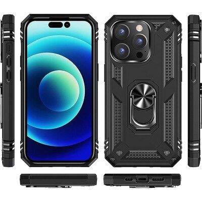 SaharaCase Military Kickstand Series Case for Apple iPhone 14 Pro, Black (CP00343)
