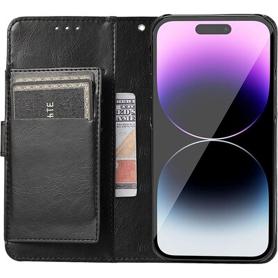 SaharaCase Folio Wallet Case for Apple iPhone 14 Pro Max, Black (CP00370)