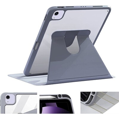 SaharaCase Rotating Folio Case for iPad Air 10.9" (4th Gen, 5th Gen) and iPad Air 11-inch M2 & M3), Shadow Purple Gray