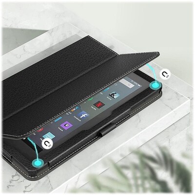 SaharaCase Hand Strap Series Folio Case for Amazon Fire 7 (2022), Black (TB00249)