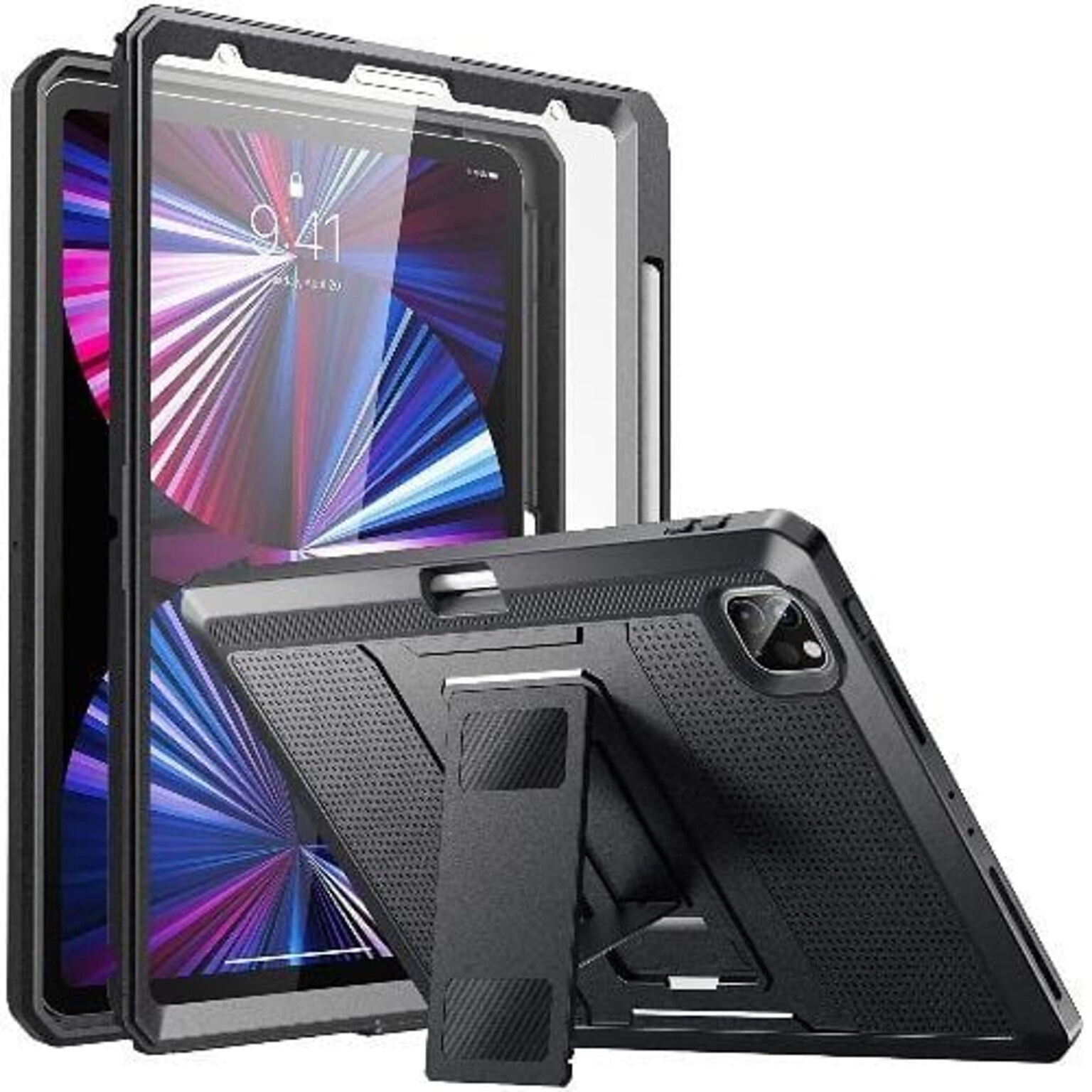 SaharaCase DualShock Case for Apple iPad Pro 11 (3rd Gen 2021), Black (TB00018)