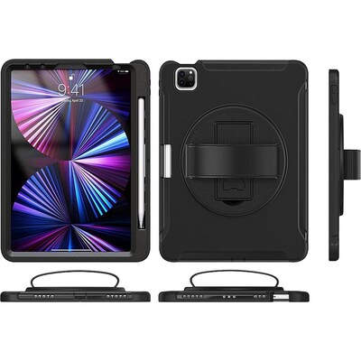 SaharaCase Hand Strap Case for iPad 11'' (A16) and iPad Air 10.9" (4th Gen 2020 and 5th Gen 2022), Black (TB00248)