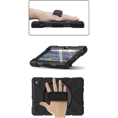 SaharaCase Protection Hand Strap Series Case for Amazon Fire 7 (2022), Black (TB00255)