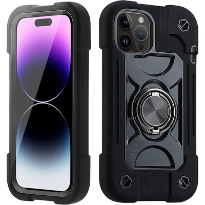 SaharaCase DualShock Series Case for Apple iPhone 14 Pro Max, Black (CP00372)