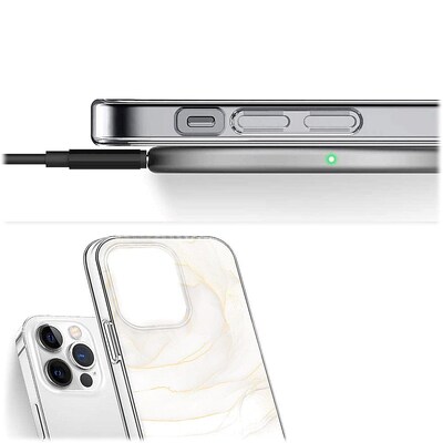 SaharaCase Marble Series Case for Apple iPhone 14 Pro Max, White Marble (CP00367)